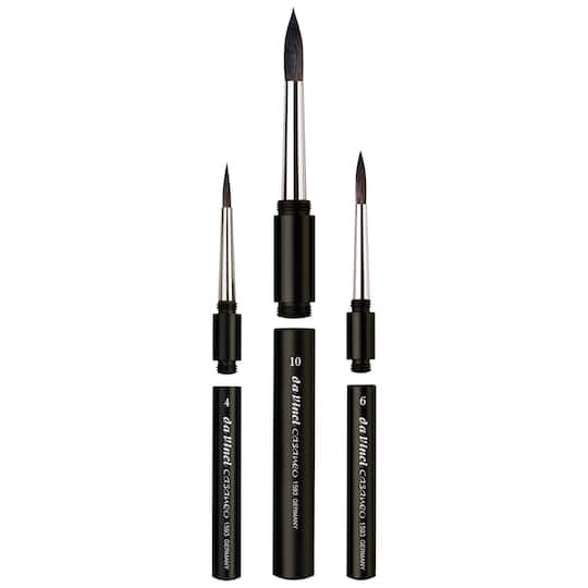 da Vinci CASANEO Series 5382-1593 3 Piece Synthetic Travel Pocket Round Brush Set